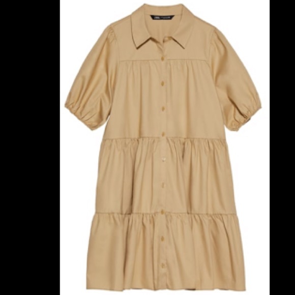 Zara Dresses & Skirts - Zara voluminous sand color dress